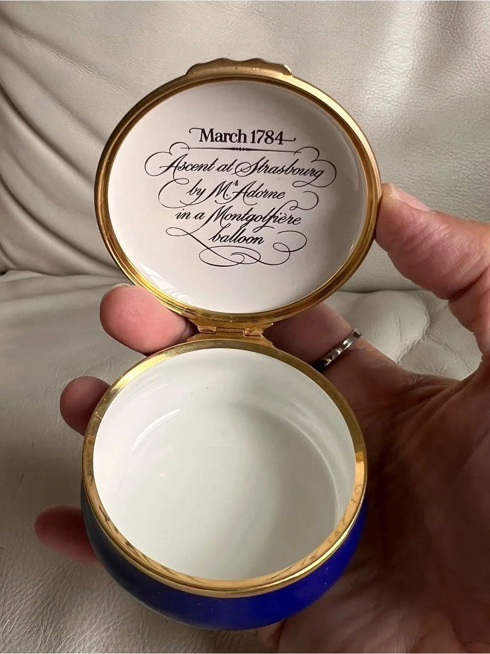 Halcyon Days Enamels Hot Air Balloon Trinket Box 1784 Ascent at Strasbourg